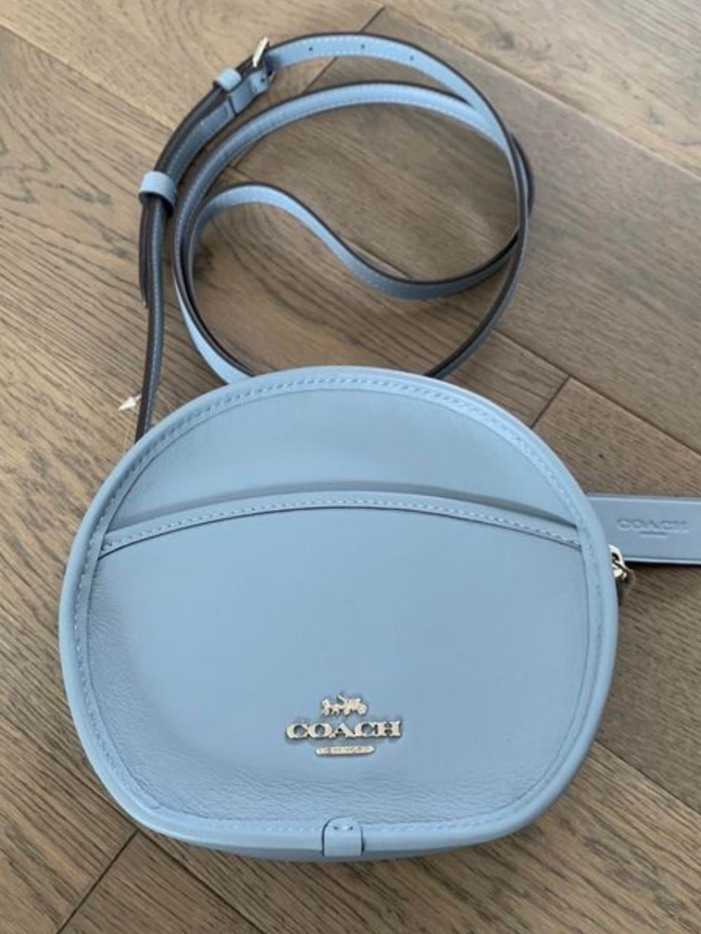 Coach Round Canteen Periwinkle Leather Archive Re-Edition Crossbody Bag Purse